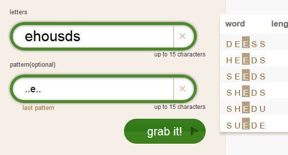 Word Unscramblerツールで文字を並び替える