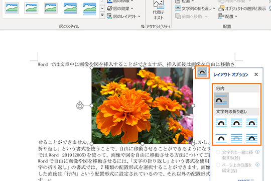 Wordで写真の横に文字を入れる方法｜レイアウト調整